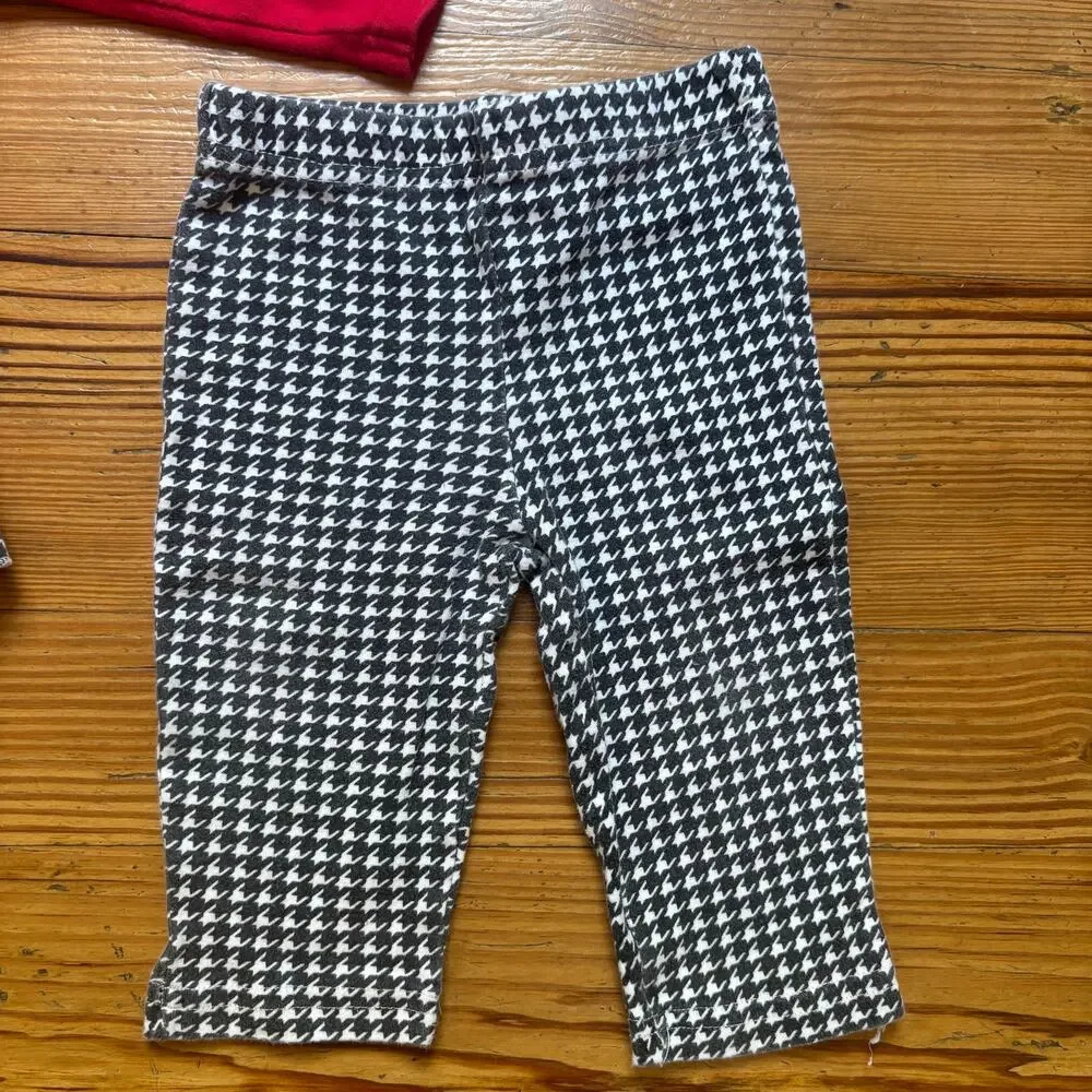 Nursery Rhyme vintage 90s red‎ black white plaid scottie dog set SIZE 9M